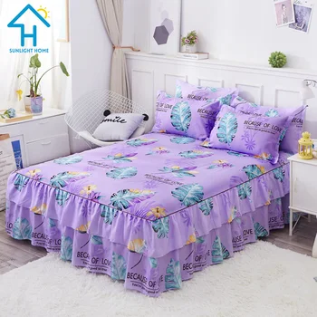 

3 In 1 Fitted Sheets Set Bed Sheets Mattress Protector With Bed Skirts Bedsheets Mattress Cover With Pillow Case