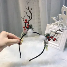 

Korean Version Network Red Explosion Branch Antler Super Fairy Sen Series Lovely Christmas Performance Hair Hoop