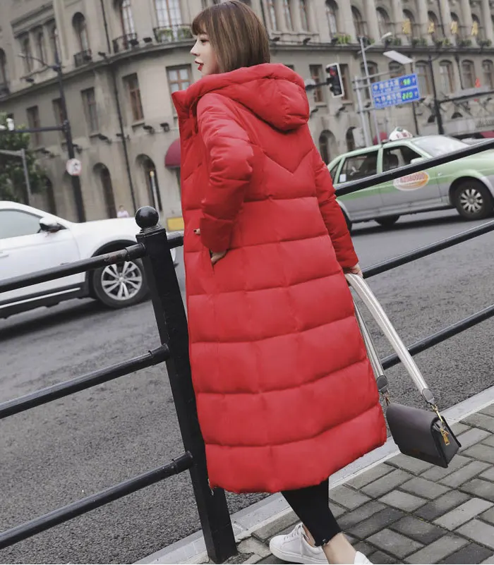 Большие размеры 4XL 5XL 6XL женские зимние куртки с капюшоном и стоячим воротником с хлопковой подкладкой Женское пальто зимняя женская длинная парка Теплая утепленная