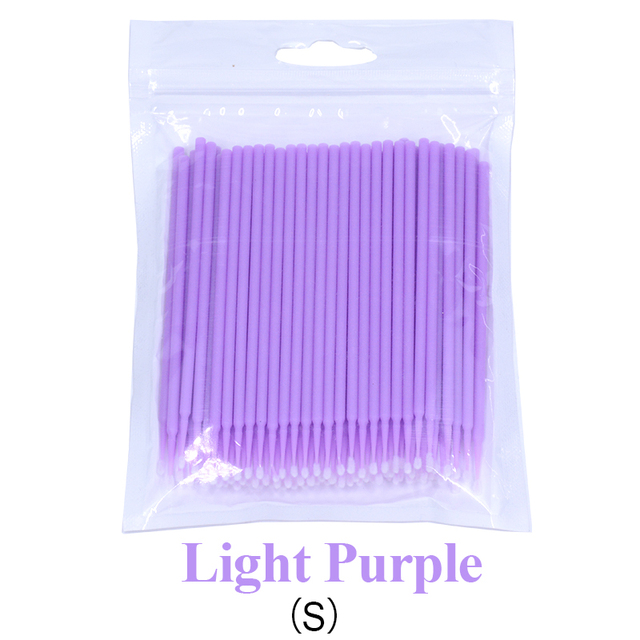Colorful Disposable Mini Brush Eyelashes Extension Swabs Bulk Grafting Lashes Cleaning Makeup Tool Swab Cotton Sticks