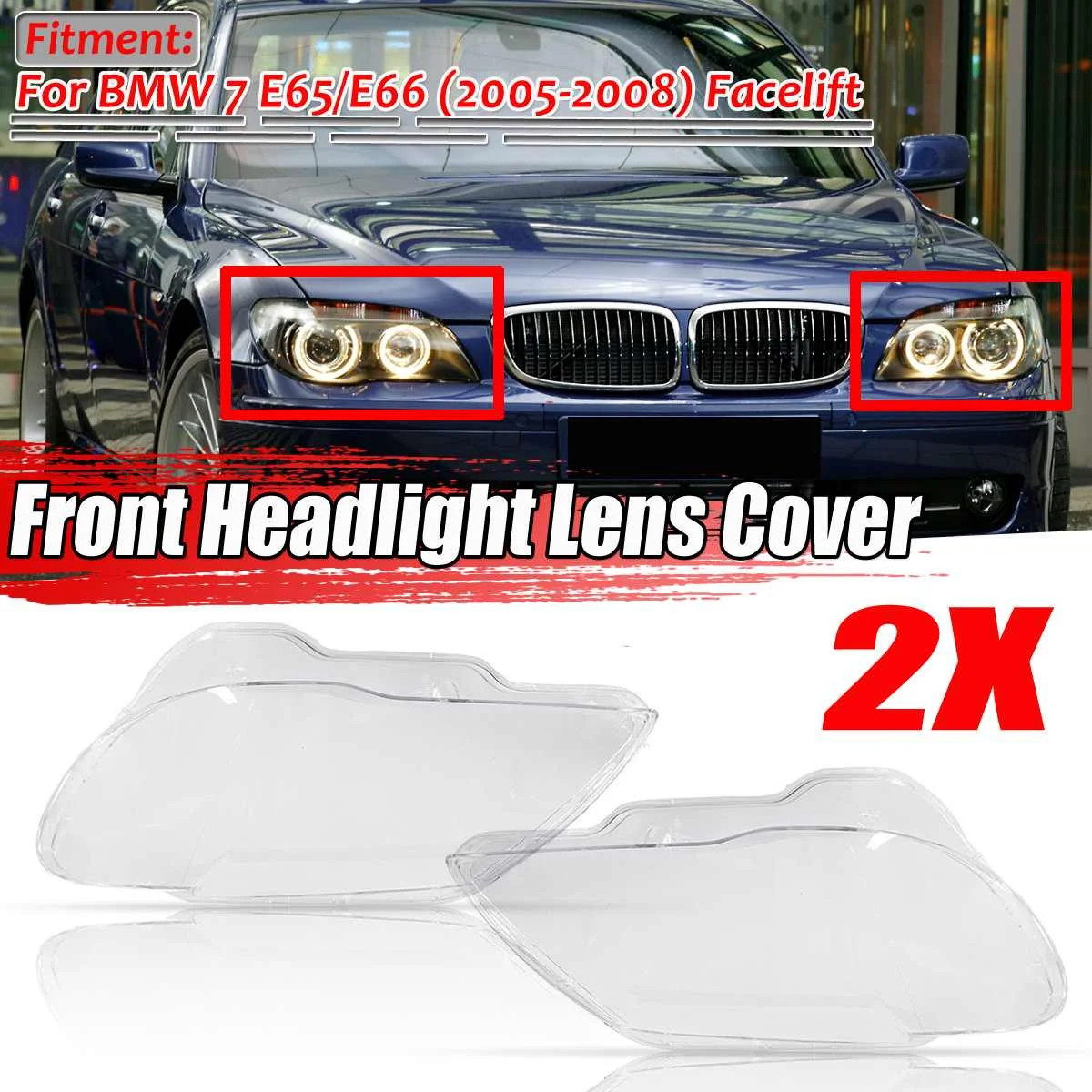 

High Quality Car Front Headlight Headlamp Lens Cover For BMW 7 E65 E66 LCI 2005-2008 Headlight Lense Cover Trim 4769886123