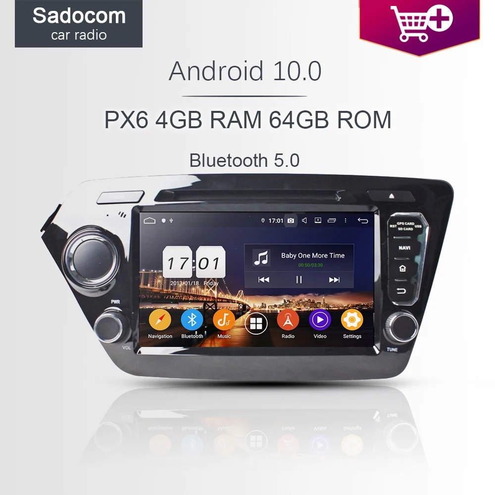 Автомобильный DVD-плеер 720P 8 дюймов PX6 2 din Android 10 0 ядер 4 Гб ОЗУ 64 ПЗУ автомобильный