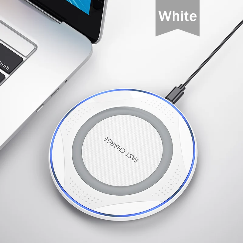 YKZ 10W беспроводное зарядное устройство для быстрой зарядки Беспроводное зарядное устройство для iPhone X XS samsung S10 huawei P30 Xiaomi 9 Беспроводное зарядное устройство - Цвет: White