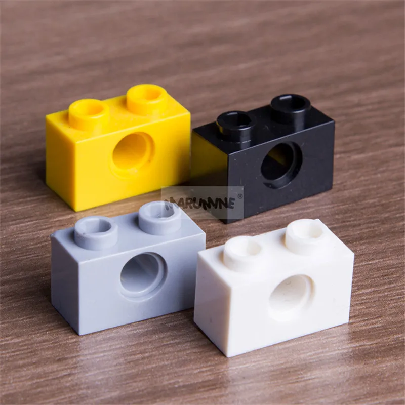 MARUMINE 100 шт. технический кирпич 1x2 с отверстием 3700 пластиковые строительные