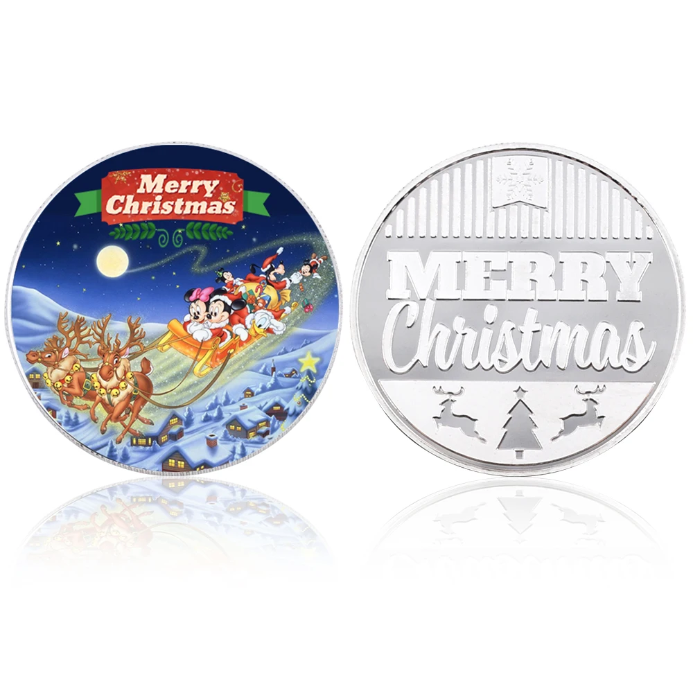 Детские подарки сувениры на день рождения 999,9 Посеребренная металлическая монета Merry Christmas серебряные коллекции монет - Цвет: style 2