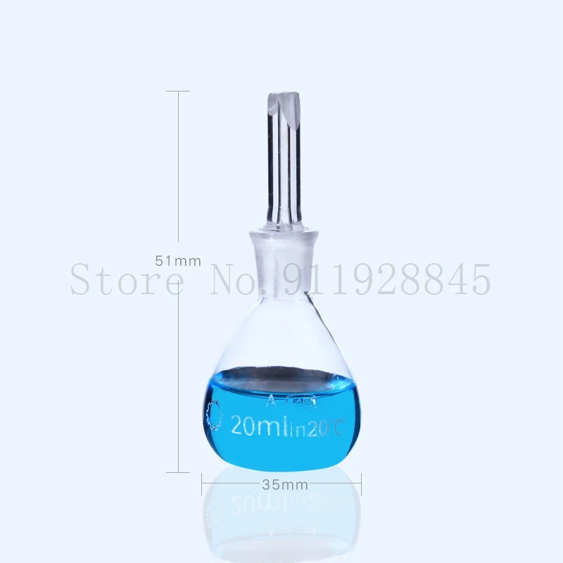 2pcs/lot Laboratory Glass Pycnometer Specific Gravity Bottle Picnometer