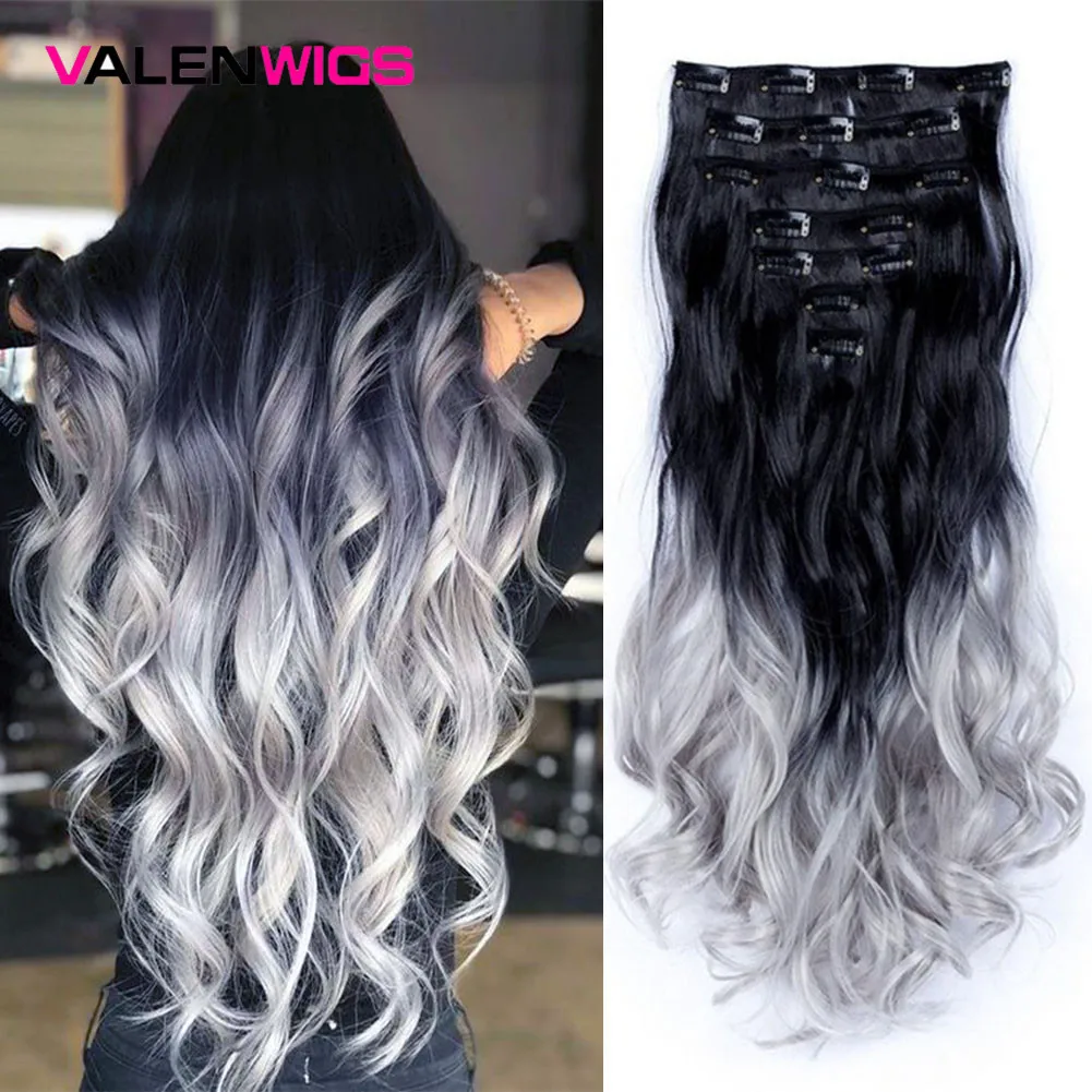 Пряди для наращивания синтетические 22 дюйма 130 г 7 шт.|clip in hair|clip insclip clips |