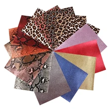 15 шт. A5 размер Леопардовый принт сплошной цвет ассорти кожа набор, материалы для ручных поделок для создания проектов, 1Yc7995