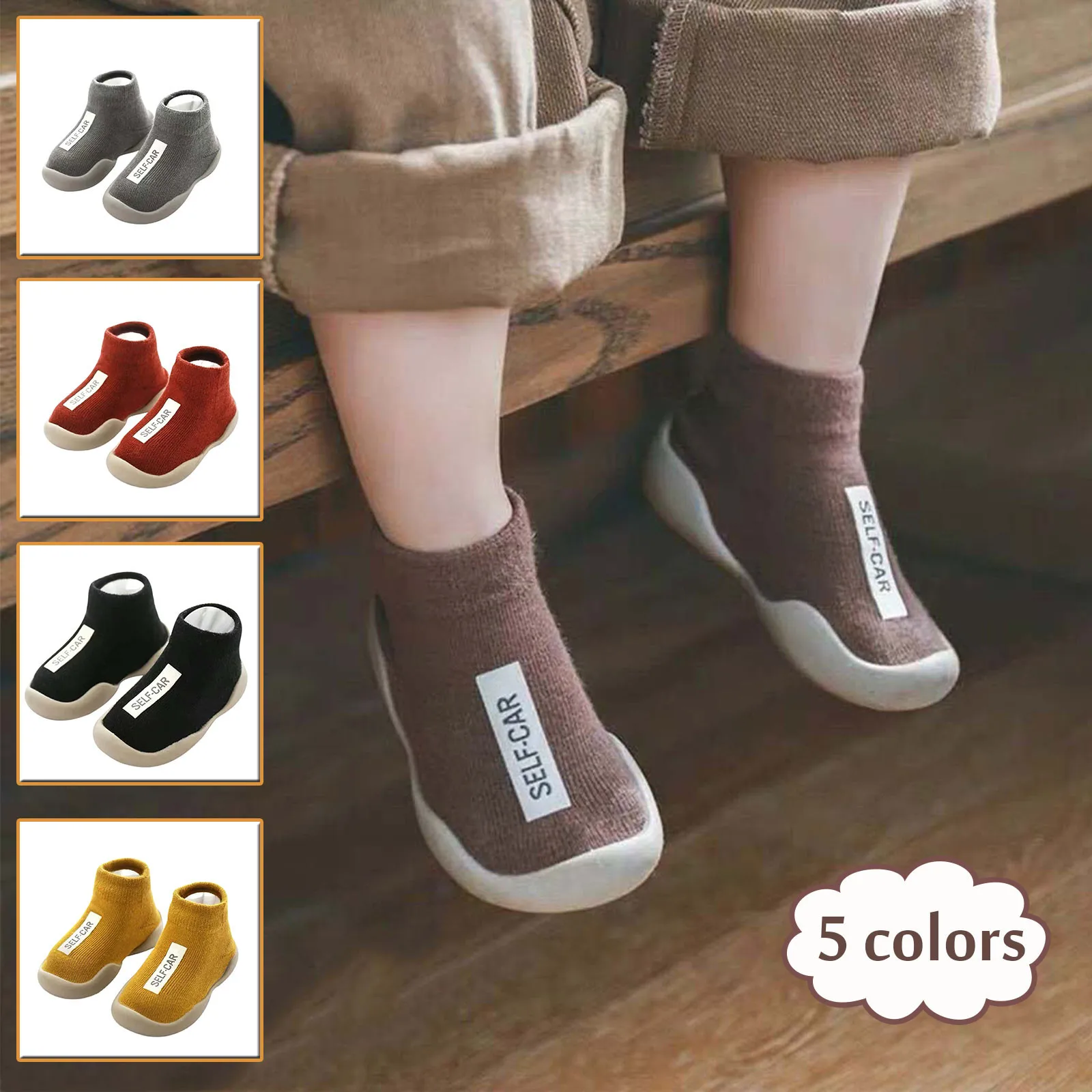 Toddlers Baby First Walking Sock Shoes With Soft Sole And Non slip