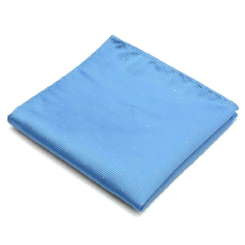 Роскошный мужской платок в горошек Полосатый, с цветочным принтом носовой платок из полиэстера бизнес Карманный квадратный полотенце для сундуков - Цвет: Светло-голубой