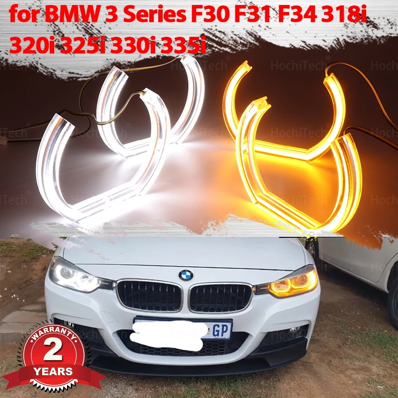

2 года гарантии, Комплект высококачественных светодиодных ангельских глаз с ледяным кристаллом, белое кольцо с ореолом для BMW 3 серии F30 F31 F34 2012-2016