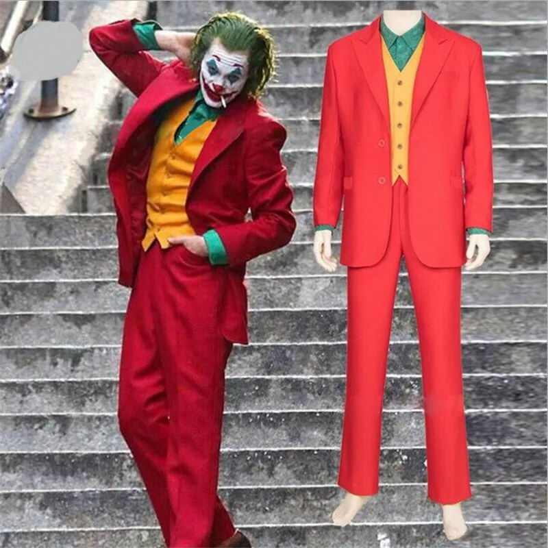 Adult kid Movie Joker Arthur Fleck Cosplay Costume Fancy Carnival Halloween Costumes Red Suit | Тематическая одежда и
