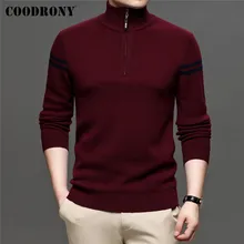 

COODRONY Winter Thick Warm Zipper Turtleneck Sweater Men Clothing Top Quality 100% Merino Wool Cashmere Pullover Knitwear C3162