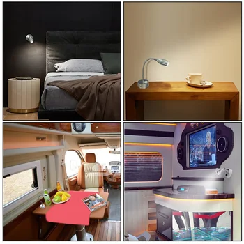 

12V Led 360 Degrees Rotatable Yacht RV Reading Light Adjustable Vehicles Office Caravan Bedside Lamp Eye Care Energy Saving