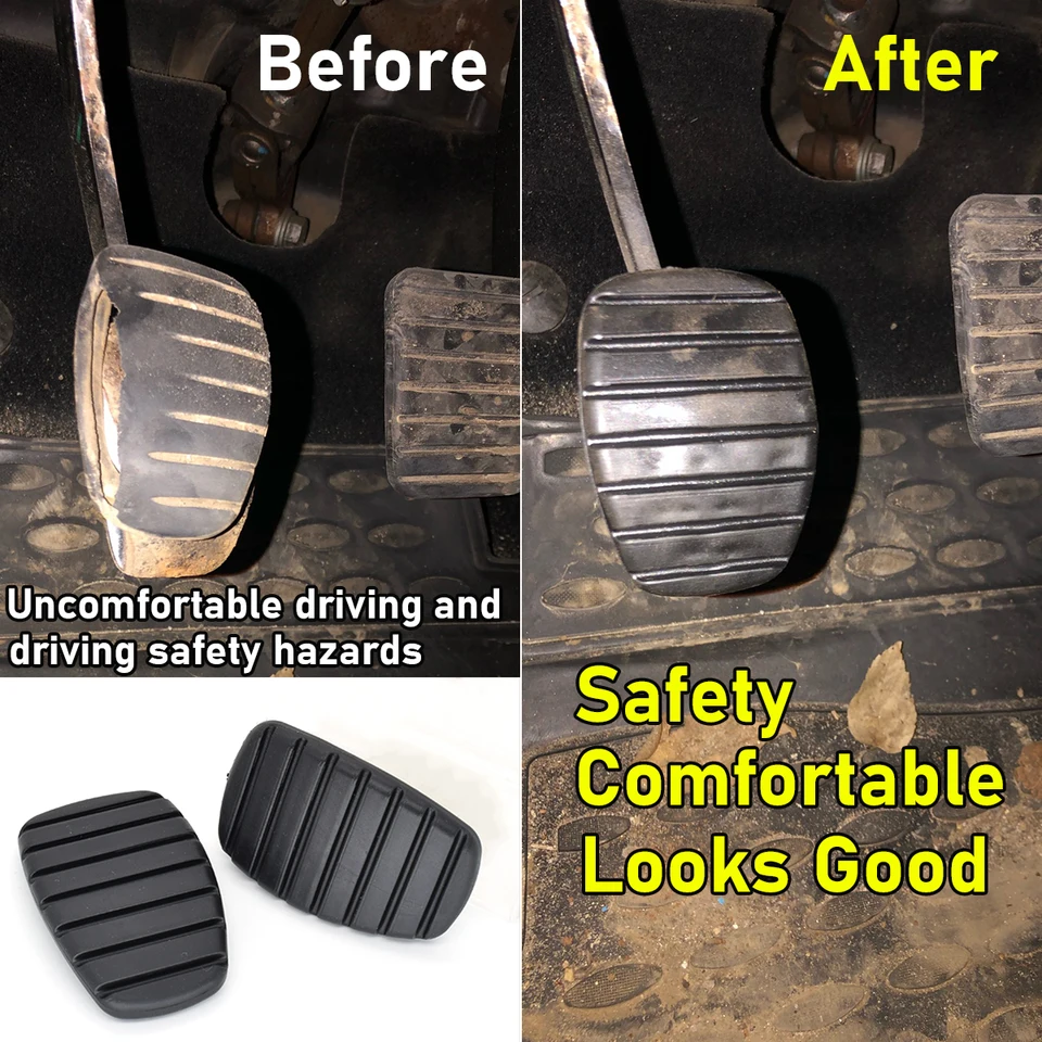 2x Couvercle Caoutchouc De Pédale D'embrayage Et Frein Noir Pour