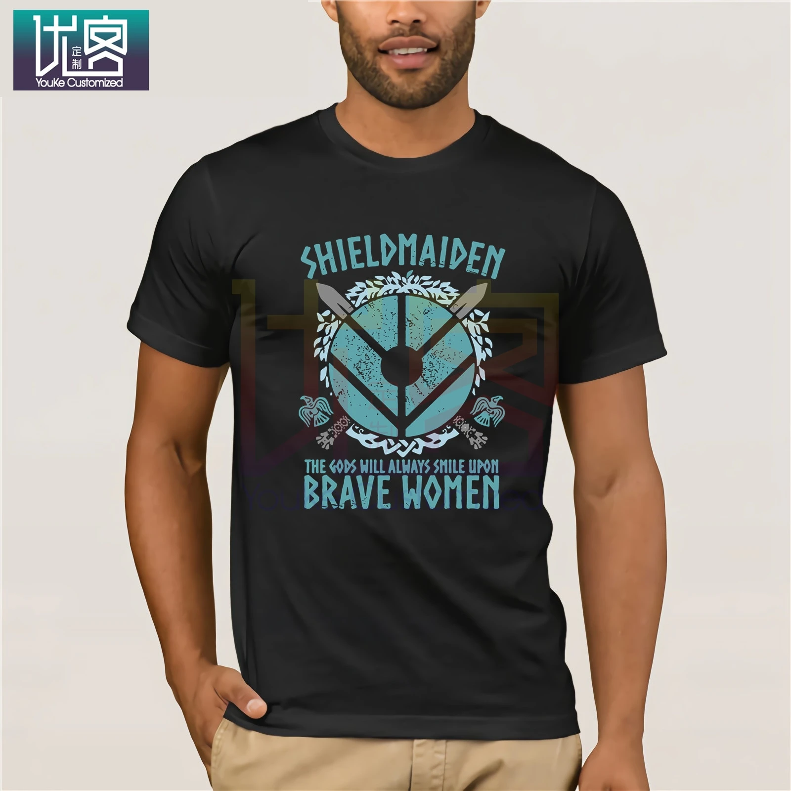 Крутые футболки топы Shield Maiden боги всегда будут улыбаться смелым женщинам сын