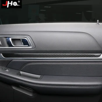 

JHO REAL Carbon Car Inner Lower Door Handle Panel Overlay Cover Trim For Ford Explorer 2016-2019 2017 2018 Limited Sport XLT