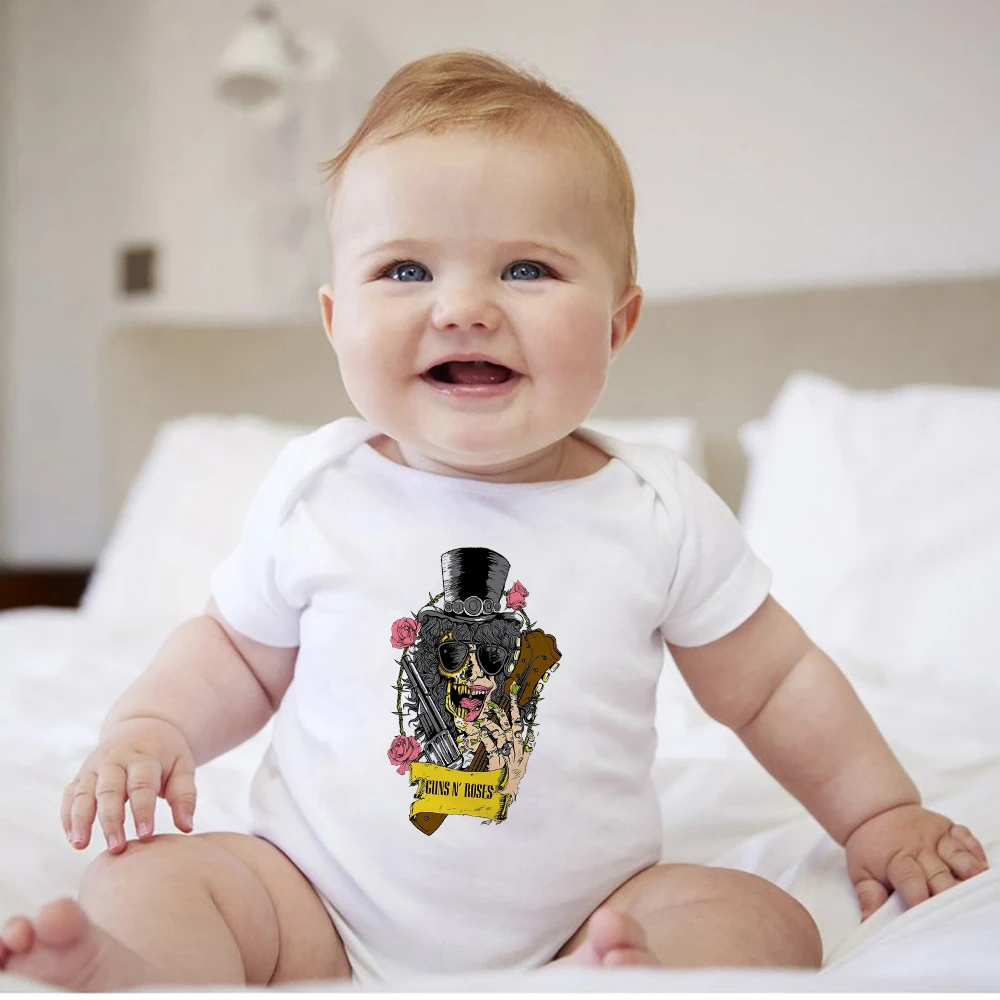 Body Divertido Para Recien Nacidos Moda Street Rock Ropa Para Bebes Monos Para Ninos Pequenos Con Estampado De Guns N Roses Bodis Aliexpress