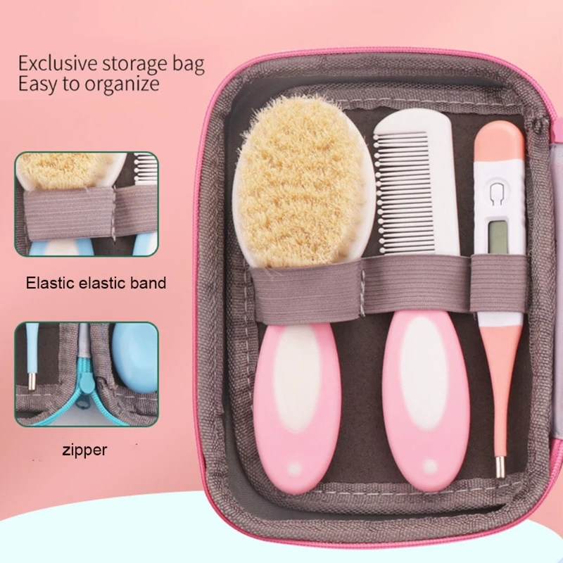 Baby Grooming Comb Brush Nasal Aspirator Scissors Tweezer Finger Toothbrush Thermometer Newborn Nursery Care