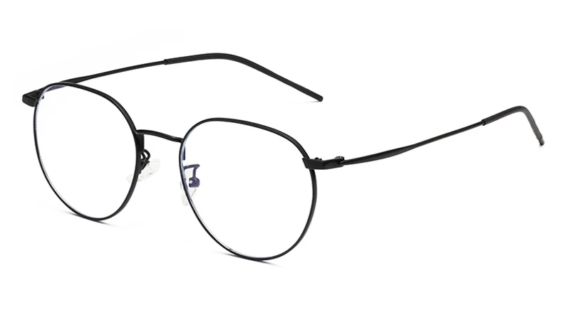 black with clear Peekaboo, металлическая оправа, очки, синий светильник, защита для мужчин, Черное золото, компьютер, круглая оправа, очки, по рецепту, для женщин, Прямая поставка - Цвет оправы: black with clear