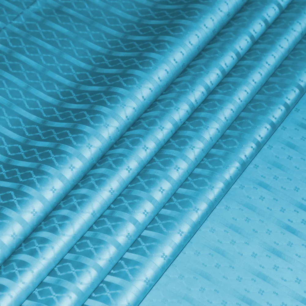 Новое поступление голубой цвет свадебная ткань Африканский Базен Riche мягкий хлопок одежды морская парча туалетный Shadda