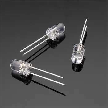 

100Pcs/lot Transparent 20Ma F5 5MM Ultra Bright White LED Diode 1.8-2.2 V LED Light DIY Kit Set Bulb Lamp New