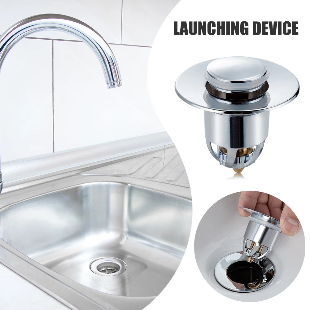 Stainless Steel Sink Filter Pop-up Anti-clog Drain Strainer Copper Basin Stopper