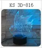 Покемон умбреон Mewtwo Gengar 3D 7 цветов лампа визуальный светодиодный ночник для детей сенсорный Usb стол Lampara детский спальный ночник - Испускаемый цвет: 3D-816