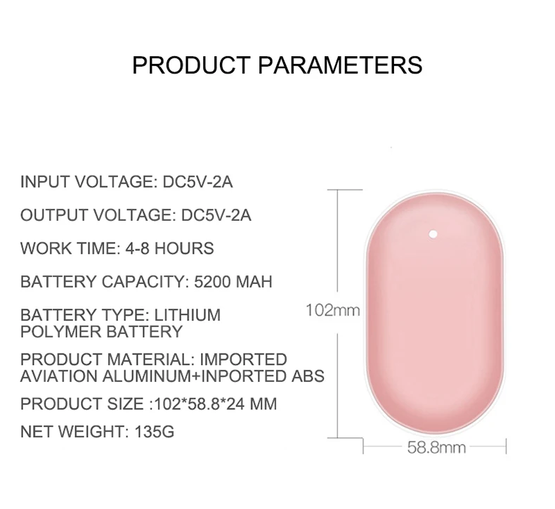 5200 мАч 5 в Мини милый USB Перезаряжаемый светодиодный Электрический подогреватель для рук, карманный нагреватель для путешествий, домашнее потепление, внешний аккумулятор 2 в 1