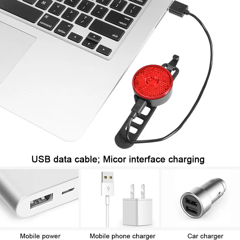 USB велосипедный светильник, набор, умный индукционный велосипедный задний светильник, 40 люмен, 1000 м, беговой светильник, s, задний светильник, головной светильник, s, 680 мА/ч, батарея