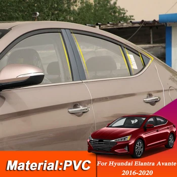 

Car Styling PVC Sticker For Hyundai Elantra Avante 2016-2020 Car Window Trim Sticker Middle Column Stickers External Accessories