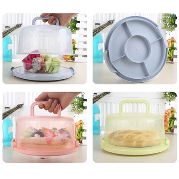 

Portable Cake Box Round Food Fresh-keeping Box Refrigerator Fresh-keeping Receiving Box Fruits Vegetables Fresh-keeping