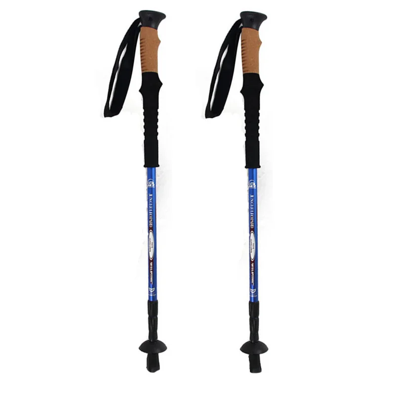 2Pcs/lot Anti Shock Trekking Poles Telescopic Nordic Walking Sticks