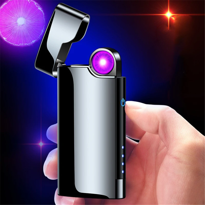 Новая креативная вращающаяся дуговая зажигалка, Usb зарядка, металлические ветрозащитные зажигалки, импульсные Плазменные зажигалки для сигарет, гаджеты для мужчин