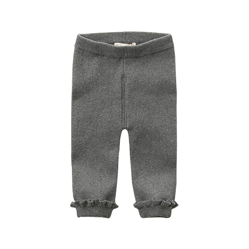 gray DB11529 dave bella/зимние модные однотонные штаны с рюшами для маленьких девочек детские длинные штаны брюки для малышей - Цвет: gray