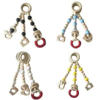 

3 Pcs/set Nordic Kids Fitness Frame Beaded Pendant Baby Wooden Beads String Toy