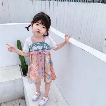 

Child Hanfu Dress Chinese Princess Fairy Dress Chinese Dance Costumes For Girls Baby Chinese Folk Dance Stage Costume DQS2368