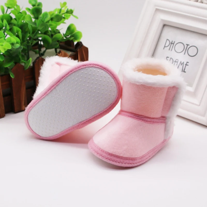 Зимняя обувь для маленьких мальчиков и девочек Новая Теплая обувь для младенцев Детские сапожки из искусственного меха кожаные ботинки для маленького мальчика