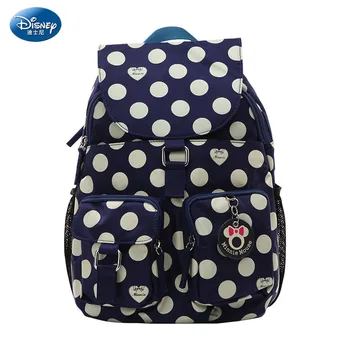 

Disney Backpack Mickey Cartoon SchoolBag multi-pocket With Cover Waterproof Nylon Bag Fashion Party Cute Travel Bag Lady Or Girl