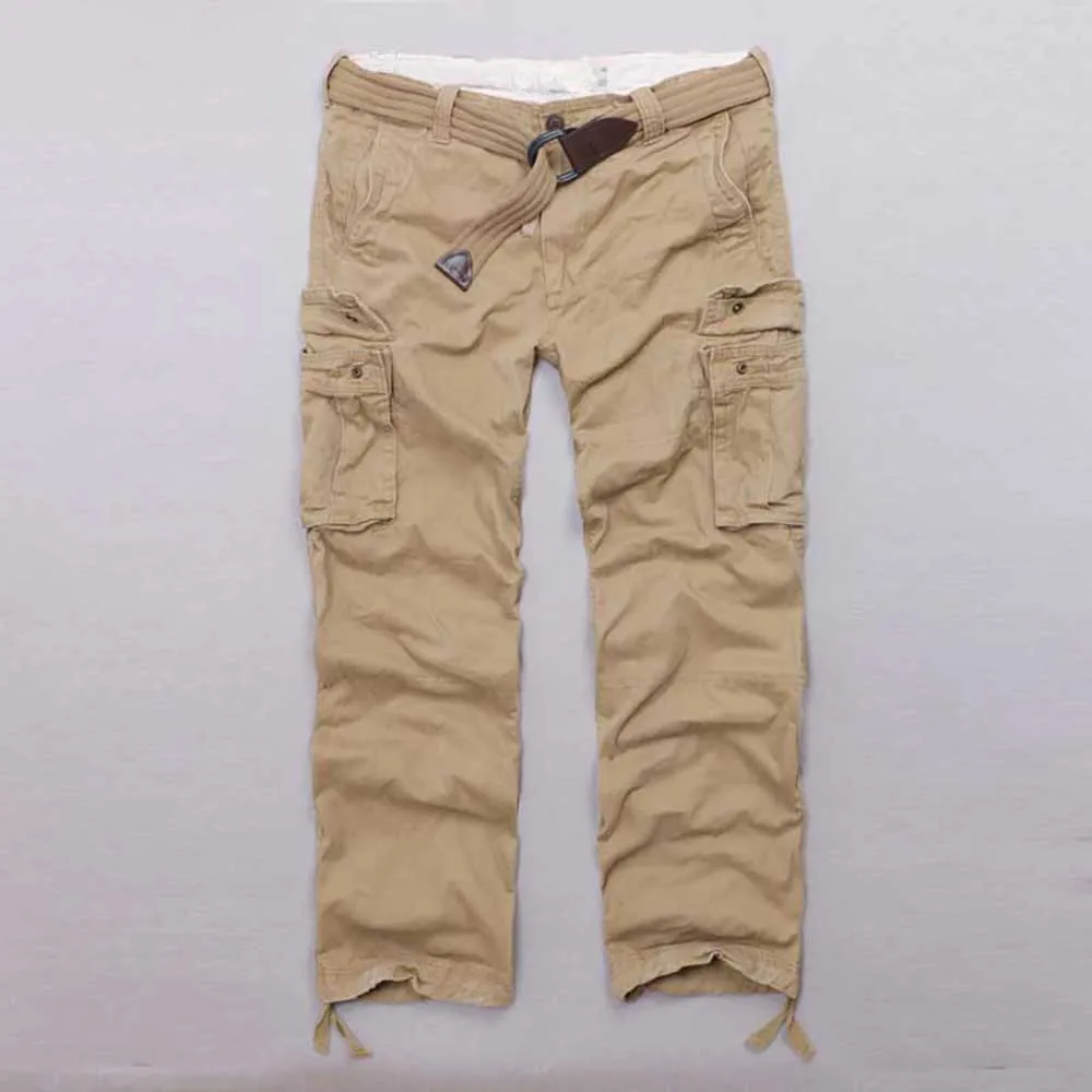 Online Baumwolle Cargo Hosen Männer Casual Military Armee Stil Camo Hosen Gerade Lose Baggy Taktische Hosen Jogger Hosen Mann Kleidung