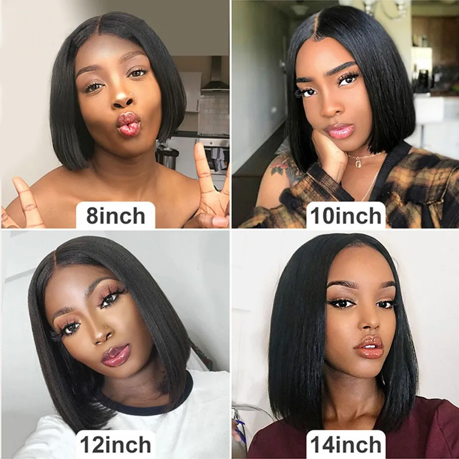 Straight Bob Wig Human Hair Wigs Brazilian for Women Remy 4X4 Closure Wigs Pre Plucked Natural Short Bob Wigs Lace Closure Wig