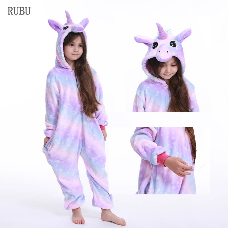 Kigurumi-pyjama licorne pour garçons filles | Combinaison Costume hiver Anime Panda Cosplay vêtement de nuit pour enfants, couverture