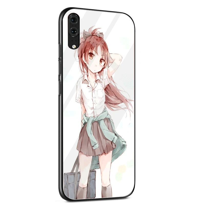 Чехол для телефона стекло для huawei P30 P20 P10 Honor 10 8X Y6 Y9 mate 20 Lite Pro P Smart Cover Sakura kouko Puella Magi Madoka Magica