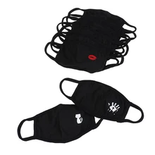 1 шт черный хлопок Пылезащитная маска для лица аниме мультфильм Kpop маска для рта для женщин и мужчин муфельные маски со ртом для лица
