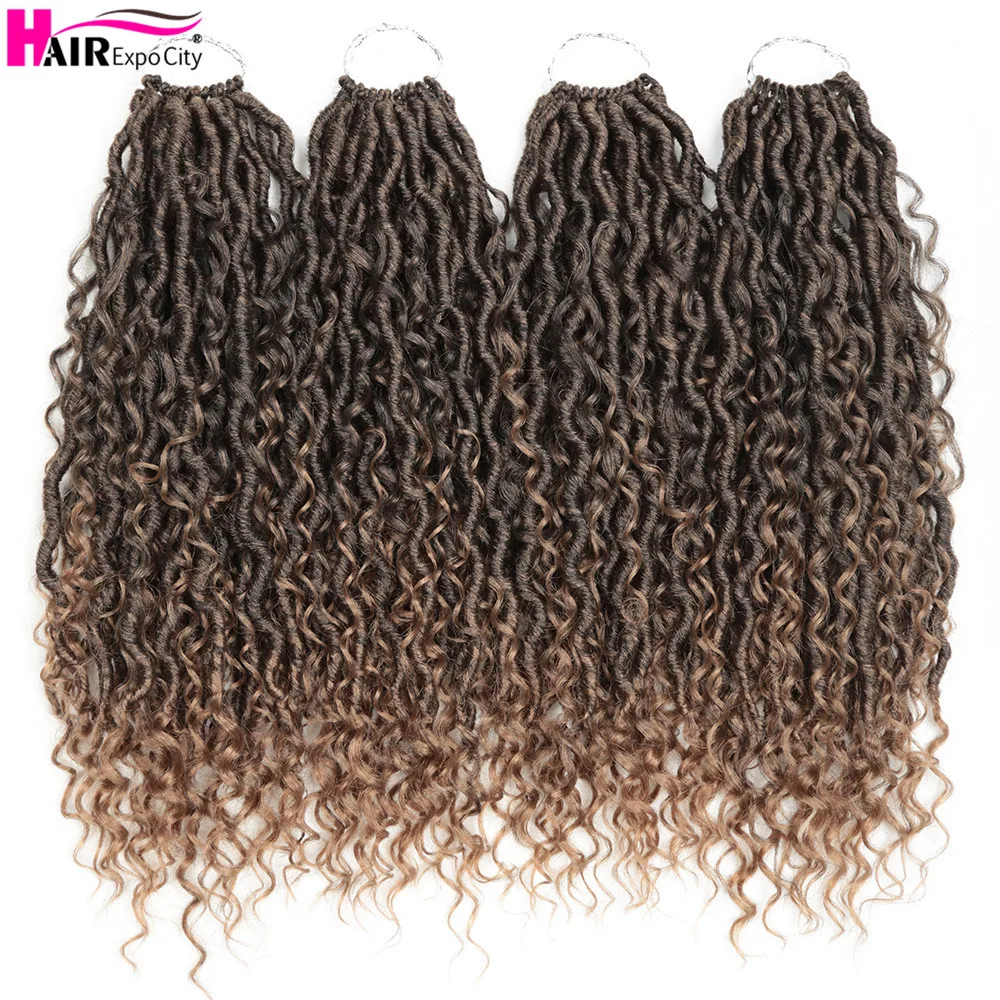 14-18inch Goddess Locs Crochet Braids Natural Synthetic Hair Extension For Women Locs New Stytle 12Stands/Pack Hair Expo City