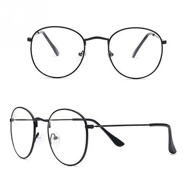 Женские и мужские модные простые классические очки с золотой металлической оправой классические винтажные стильные оптические очки#2