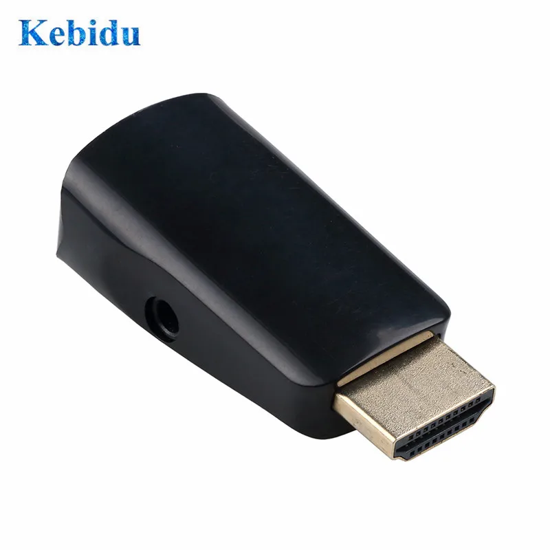 Адаптер Kebidu HDMI VGA поддержка 1080P HDTV адаптер с аудиокабелем 3 5 мм AV для ноутбука