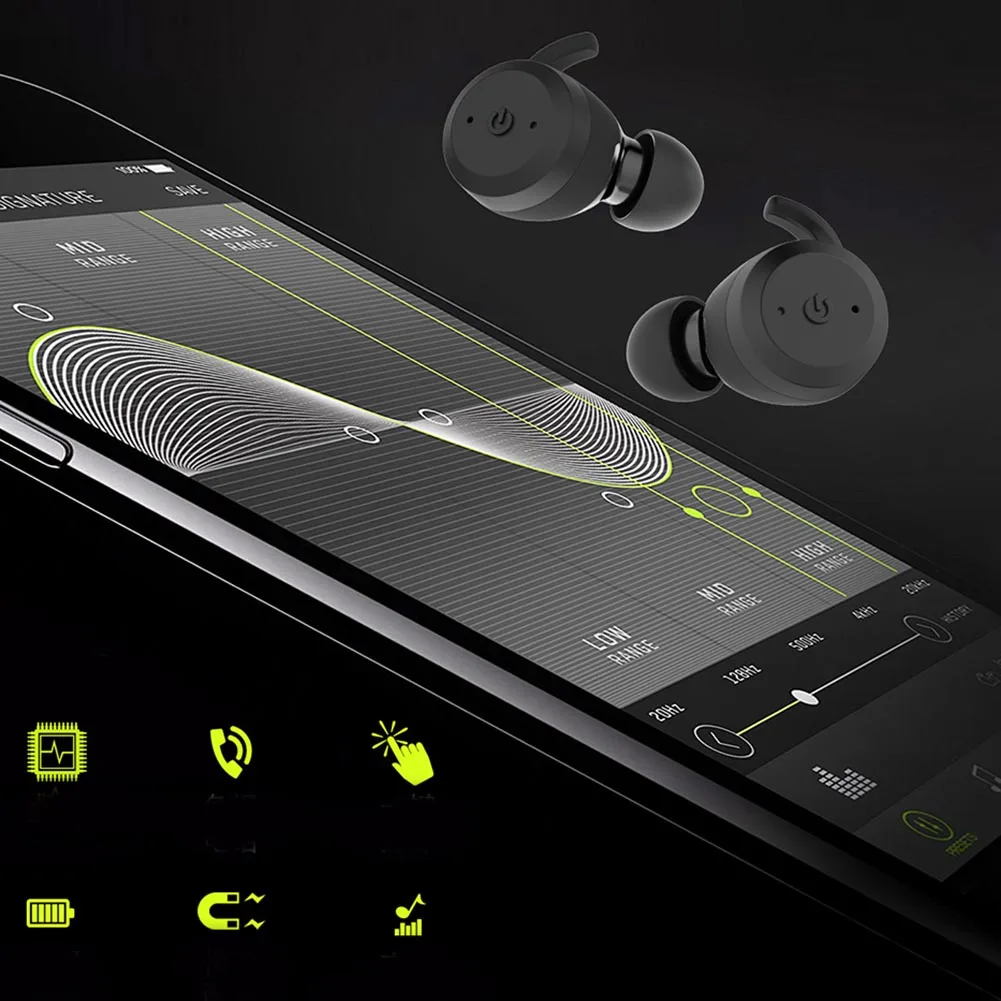 Наушники Bluetooth 5,0 чувствительный шумоподавление портативный мини водонепроницаемый беспроводной телефонный звонок стерео, бинауральный спортивный перезаряжаемый