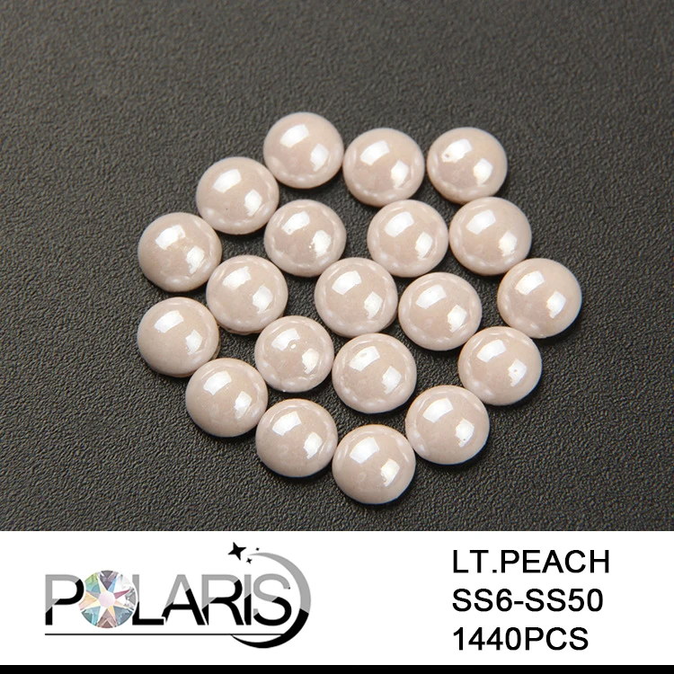 Polaris AAAAA Lt. Peach полукруглый исправление стразы керамическая жемчужина ss10/ss12/ss16/ss20 Стразы для аксессуаров одежды