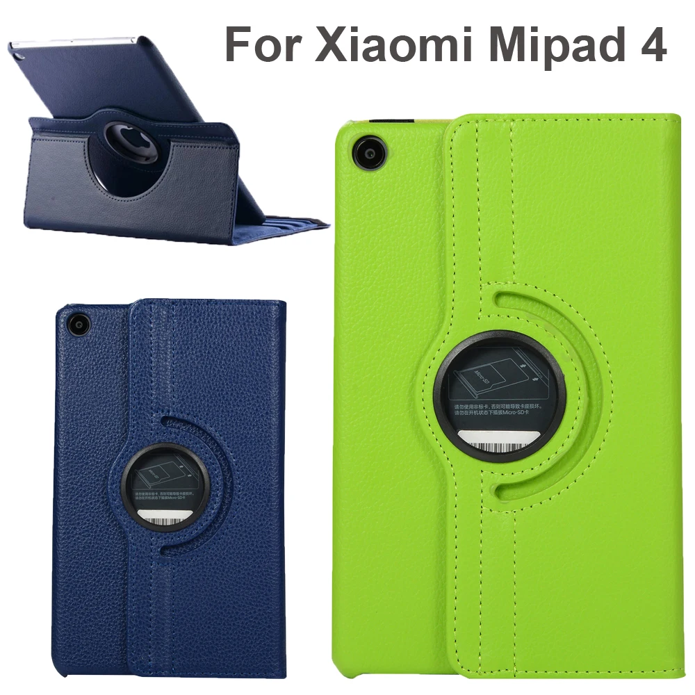 For Xiaomi Mi Pad 4 8.0 Inch Smart Case 360 Rotating Tablet Cover Mipad PC PU Leather Flip Rotation Cover Holder Skin Shell